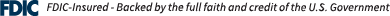 FDIC Digital Sign, using the official FDIC wordmark. This digital sign indicates the deposit institution is backed by the full faith and credit of the US government.